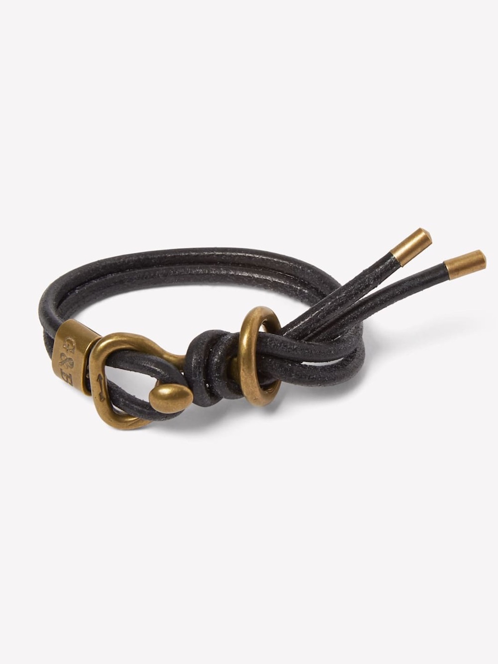 New Anthropologie x Giles Brothers Round Leather Wrap Bracelet Black